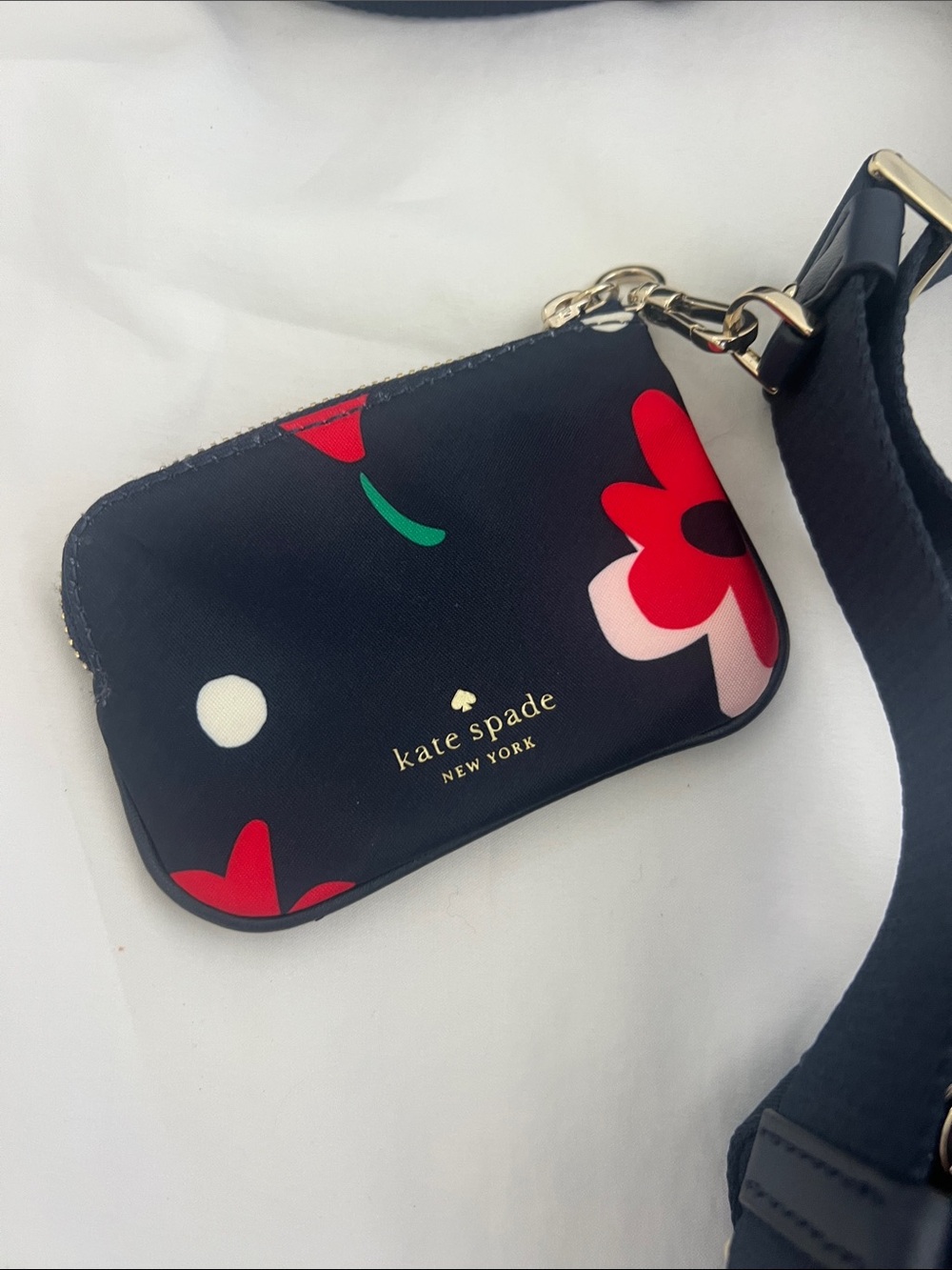 kate spade Chelsea Navy Floral Crossbody with Red and pink Accents - Picture 4 of 14